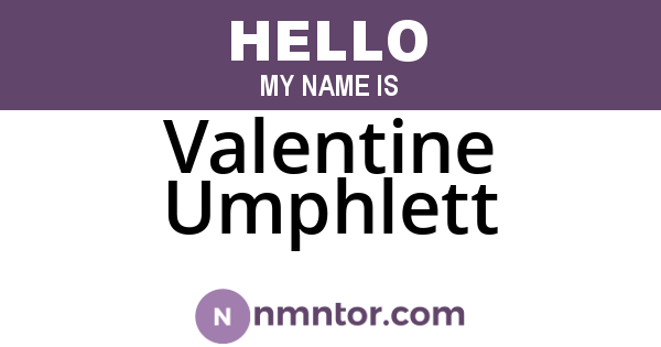 Valentine Umphlett