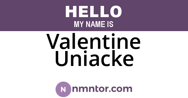 Valentine Uniacke