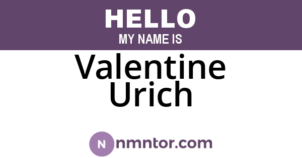 Valentine Urich