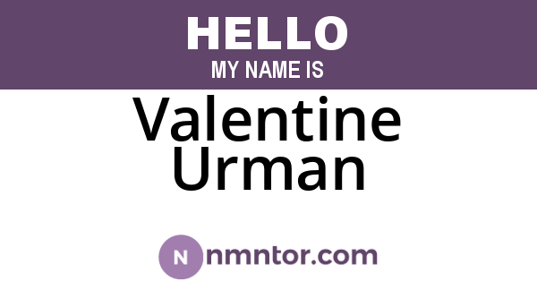 Valentine Urman