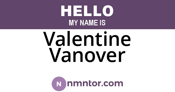 Valentine Vanover