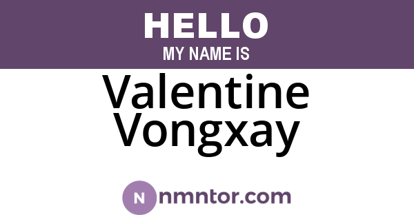 Valentine Vongxay
