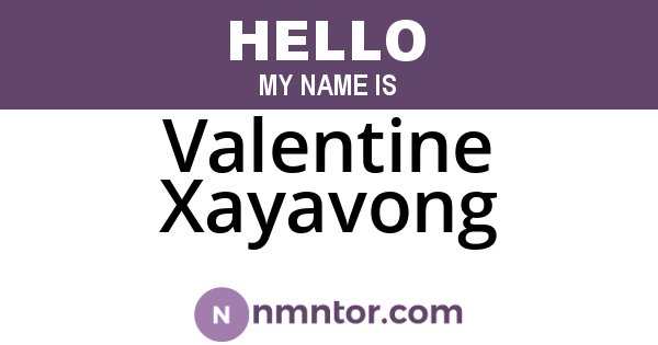 Valentine Xayavong