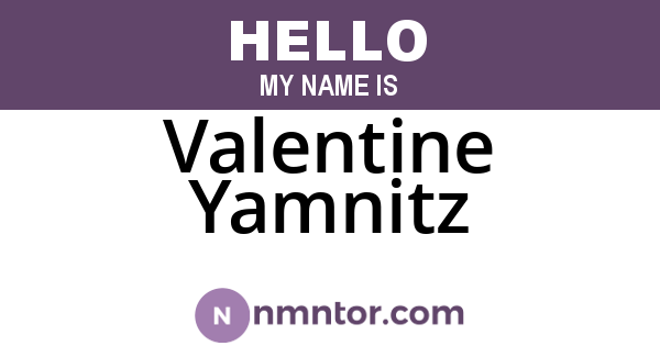 Valentine Yamnitz