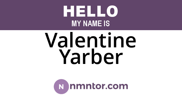 Valentine Yarber