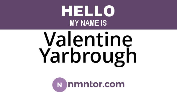 Valentine Yarbrough