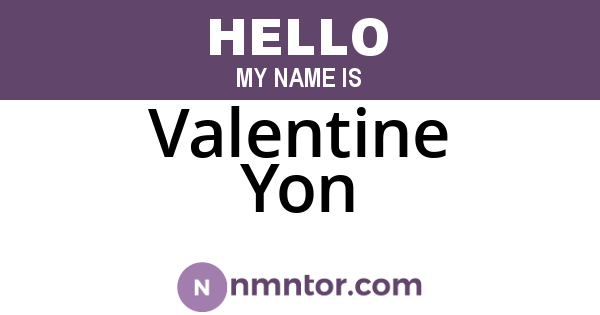 Valentine Yon