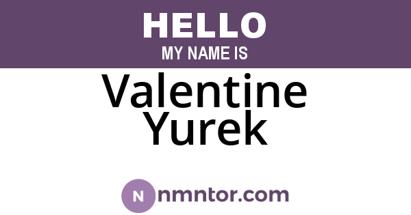 Valentine Yurek