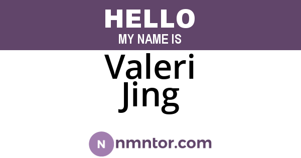 Valeri Jing
