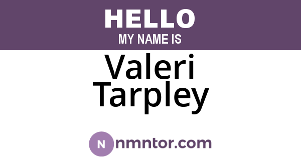 Valeri Tarpley