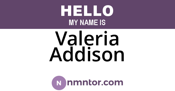Valeria Addison