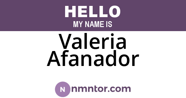 Valeria Afanador