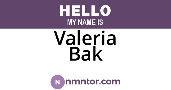 Valeria Bak