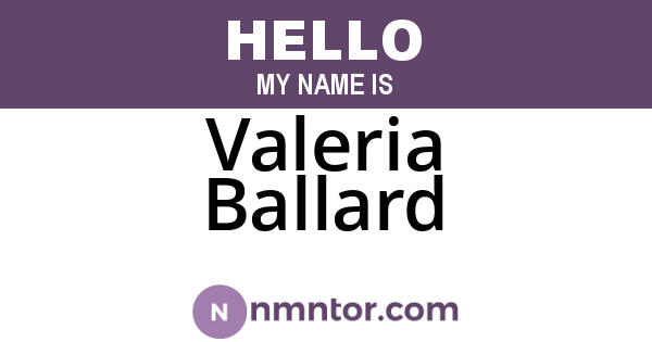 Valeria Ballard