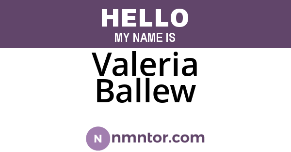 Valeria Ballew