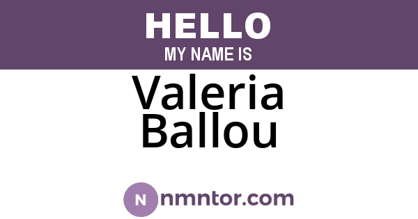 Valeria Ballou