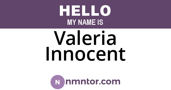 Valeria Innocent