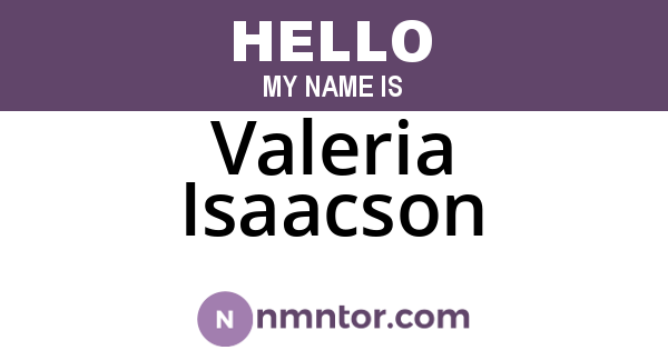 Valeria Isaacson