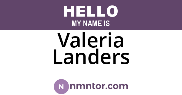 Valeria Landers