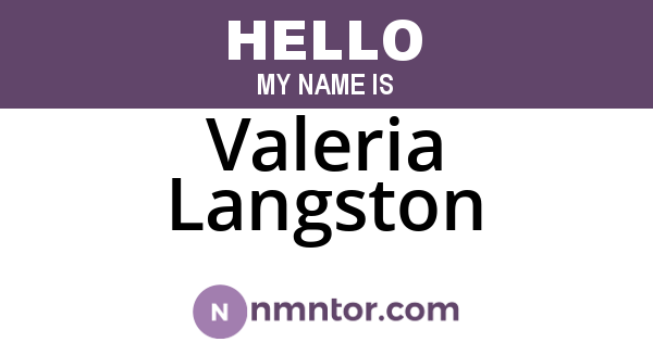 Valeria Langston