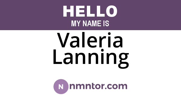 Valeria Lanning