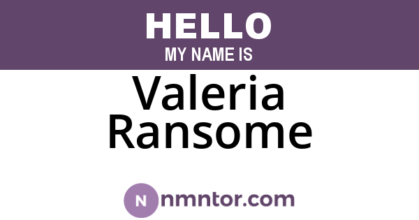Valeria Ransome