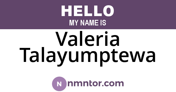 Valeria Talayumptewa