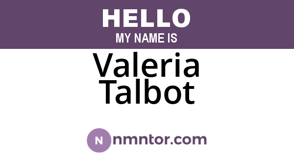 Valeria Talbot