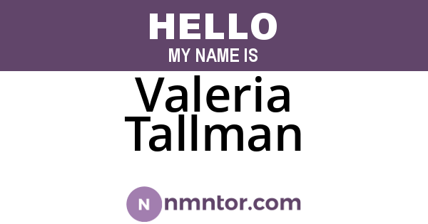 Valeria Tallman