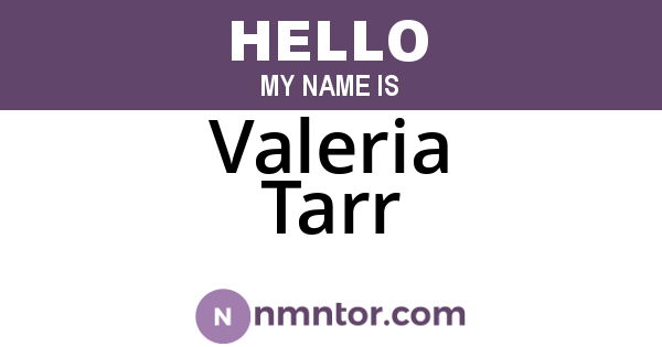 Valeria Tarr