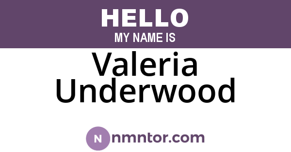 Valeria Underwood