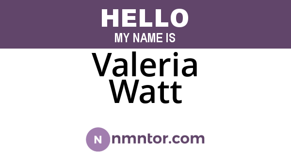 Valeria Watt