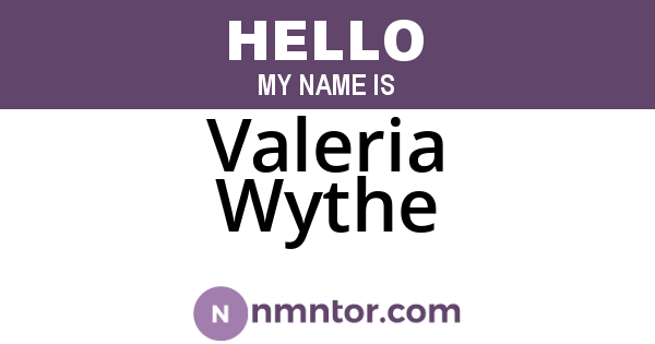 Valeria Wythe
