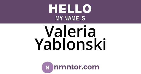 Valeria Yablonski