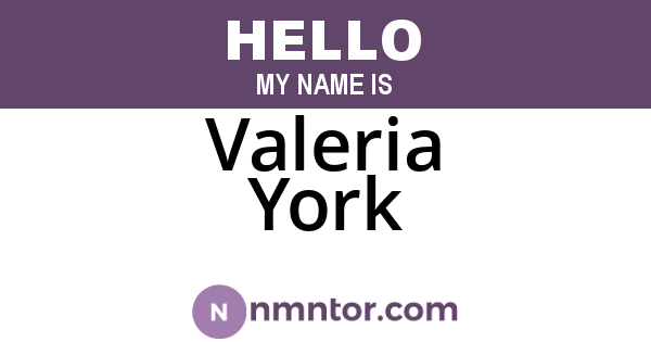 Valeria York