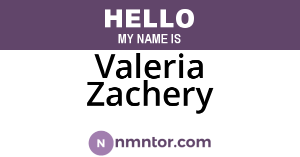 Valeria Zachery
