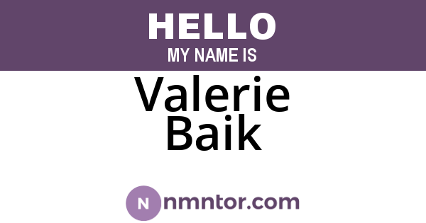 Valerie Baik