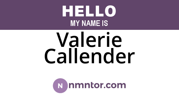 Valerie Callender