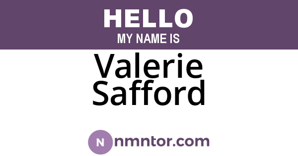 Valerie Safford