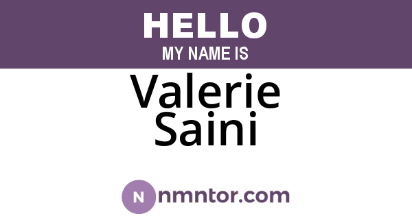 Valerie Saini