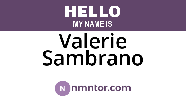 Valerie Sambrano
