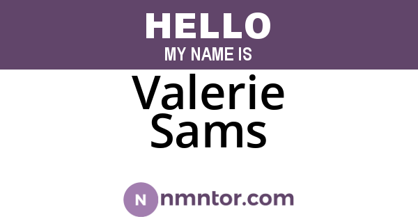 Valerie Sams