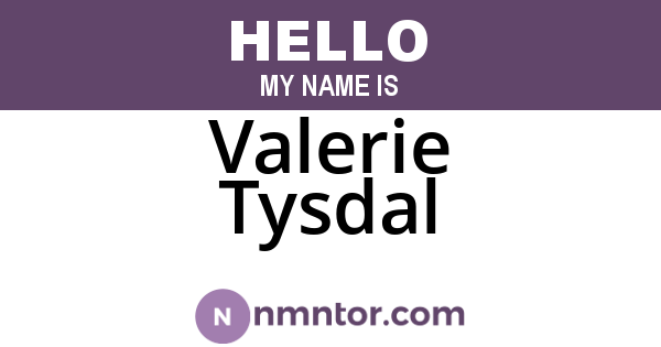 Valerie Tysdal