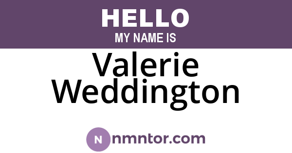 Valerie Weddington