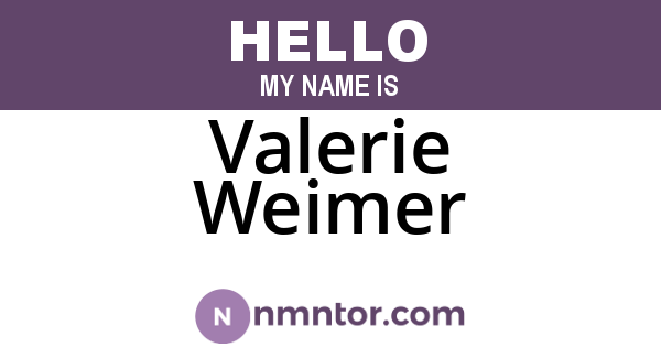 Valerie Weimer