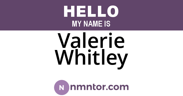 Valerie Whitley