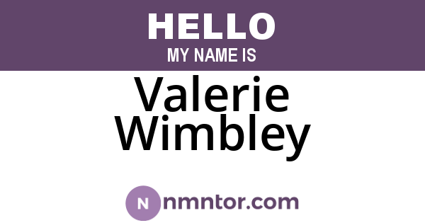 Valerie Wimbley