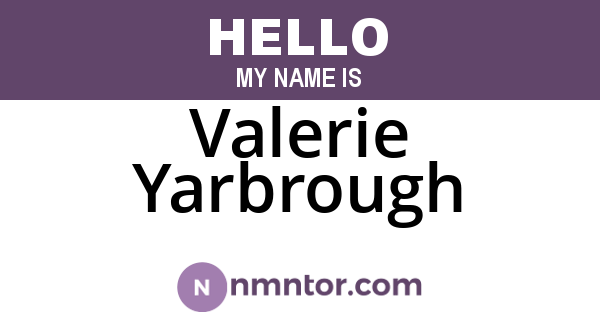 Valerie Yarbrough