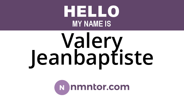 Valery Jeanbaptiste