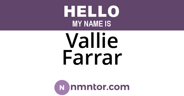 Vallie Farrar